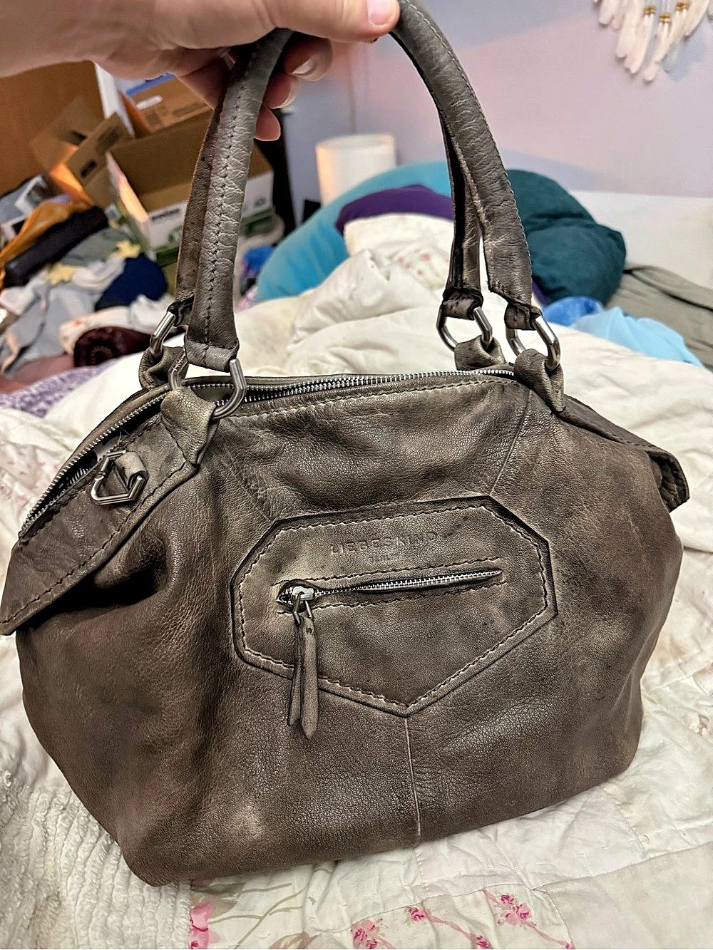 Vintage Liebeskind Berlin Damba Satchel Bowler Bag